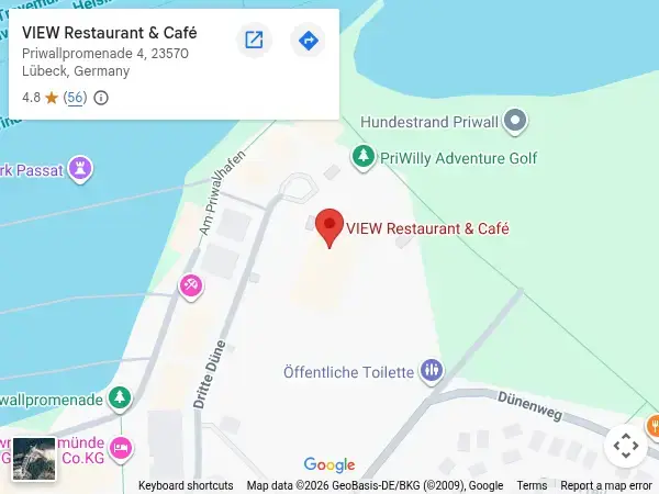 Karte: VIEW Restaurant & Café am Priwall