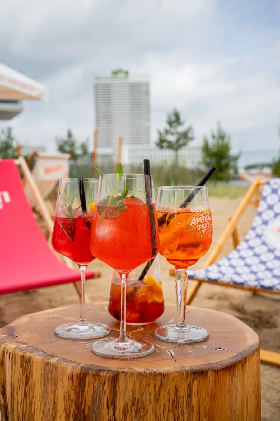 Spritz auf dem Baumstumpf